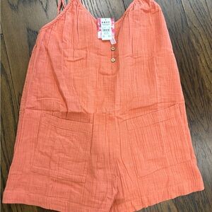 Roxy Peach/Coral Textured Romper - medium - new with tags